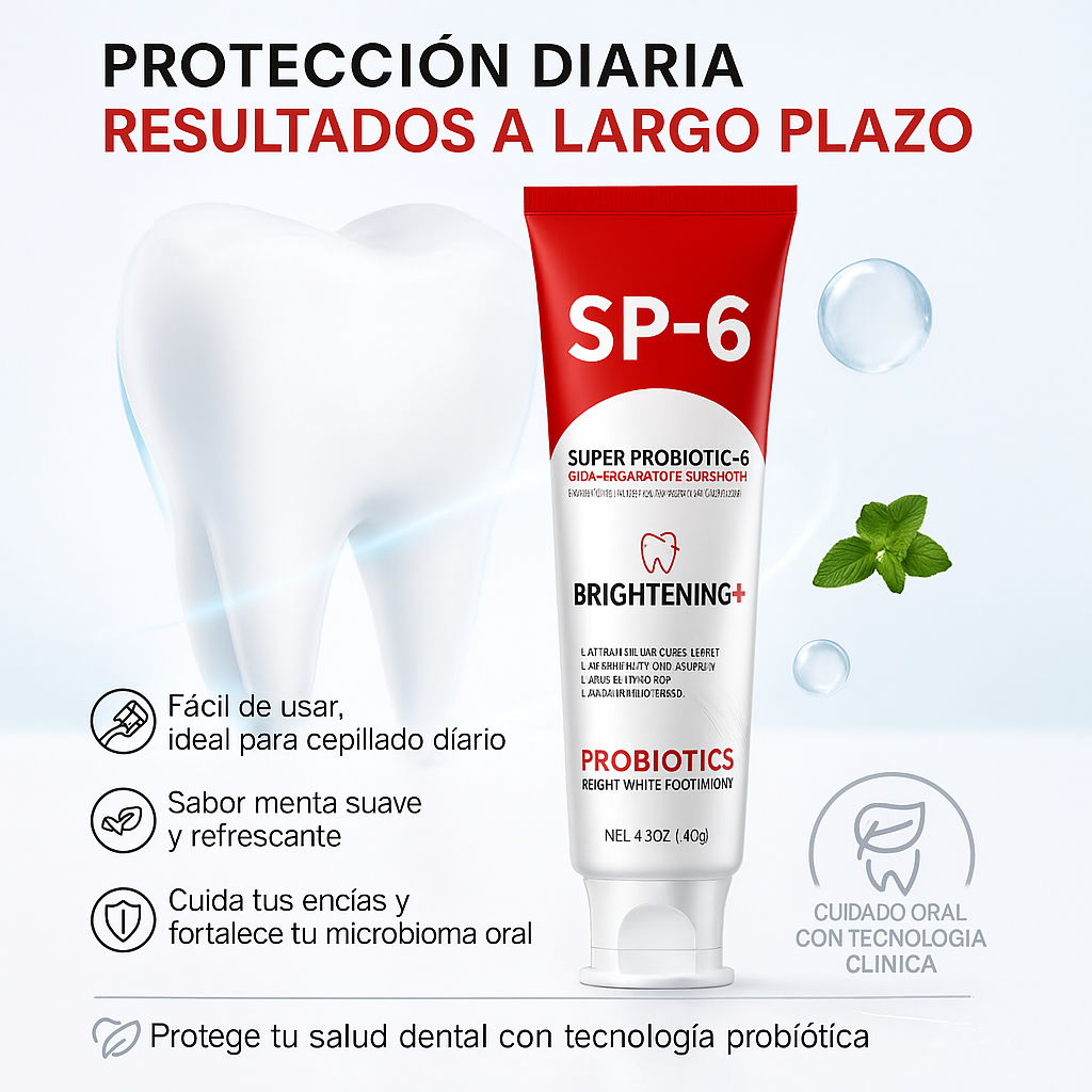 🌟 Crema Dental con Probíticos SP-6 - Blanqueamiento visible con protección probiótica