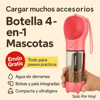 Botella 4‑en‑1 Mascotas